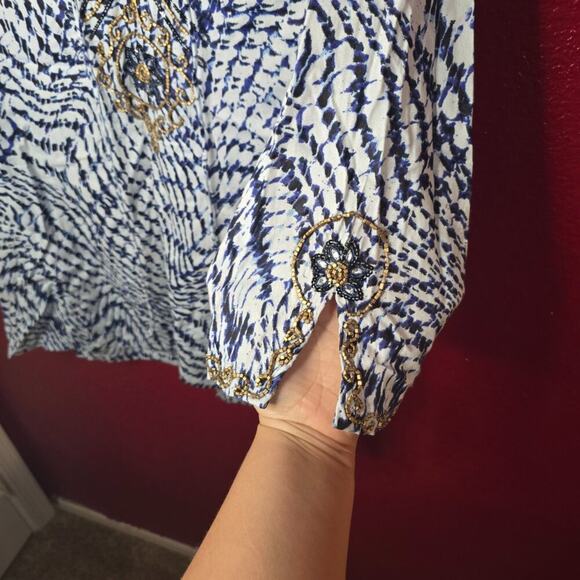 Soft Surroundings South Beach Patterned Tunic Top Beachy Medium - Picture 3 of 9